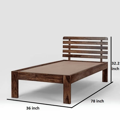 Rukmaajee Solid Sheesham Wood Single Bed for Bedroom | Premium Wooden