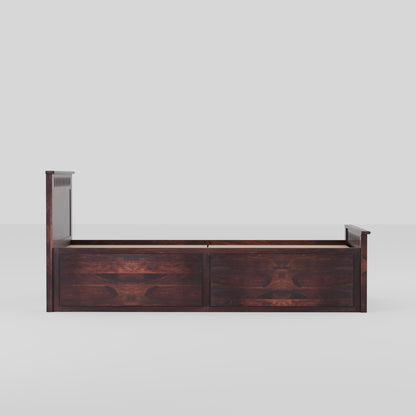 Rukmaajee Solid Sheesham Wood Box Storage Bed for Your Home Modern