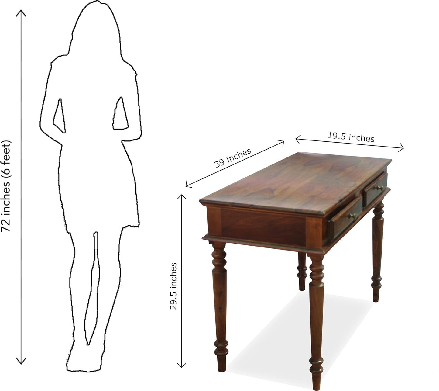 Rukmaajeee Solid Sheesham Wood Study Table | Laptop, Computer &