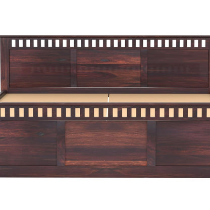 Rukmaajee Solid Sheesham Wood Queen Size Bed, Walnut Premium Finish,