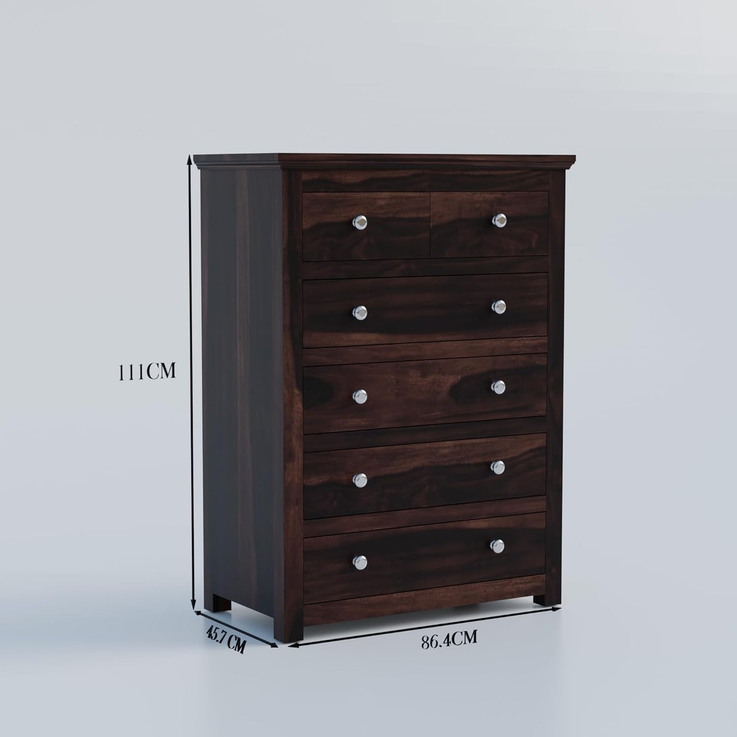 Rukmaajee Sheesham Solid Sheesham Wood Chest of Drawers | 6 Drawer