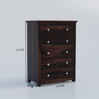 Rukmaajee Sheesham Solid Sheesham Wood Chest of Drawers | 6 Drawer