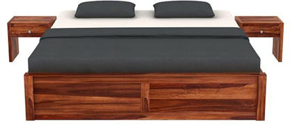 Rukmaajee Wooden Bed Without Storage Double Bed Wooden King cot