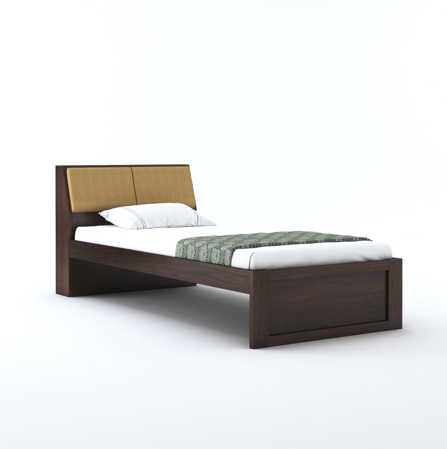 Rukmaajee Solid Sheesham Wood Single Bed Without Storage Wooden Single