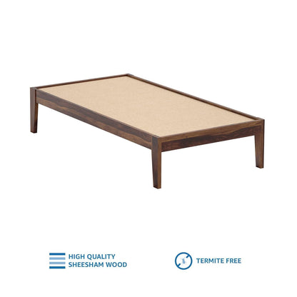 Rukmaajeee Sheesham Wood Single Bed Without Storage | Solid Wood Cot