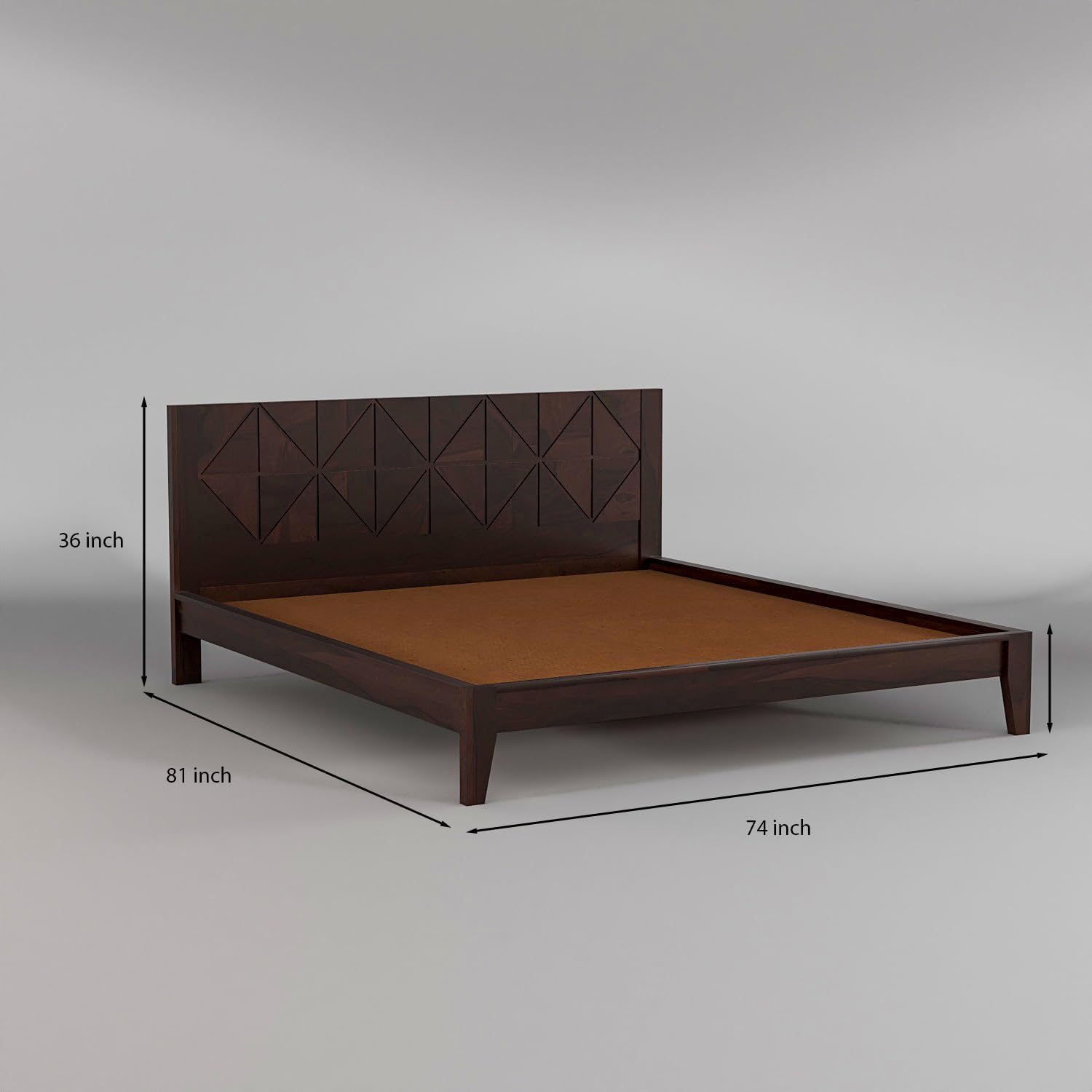 Rukmaajee Wooden King Size Bed - Solid Sheesham Wood Double Cot