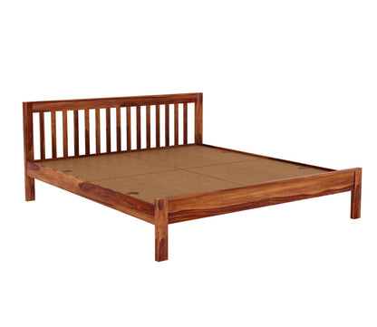 Rukmaajeee Sheesham Wood King Size Bed Without Storage | Wooden Double
