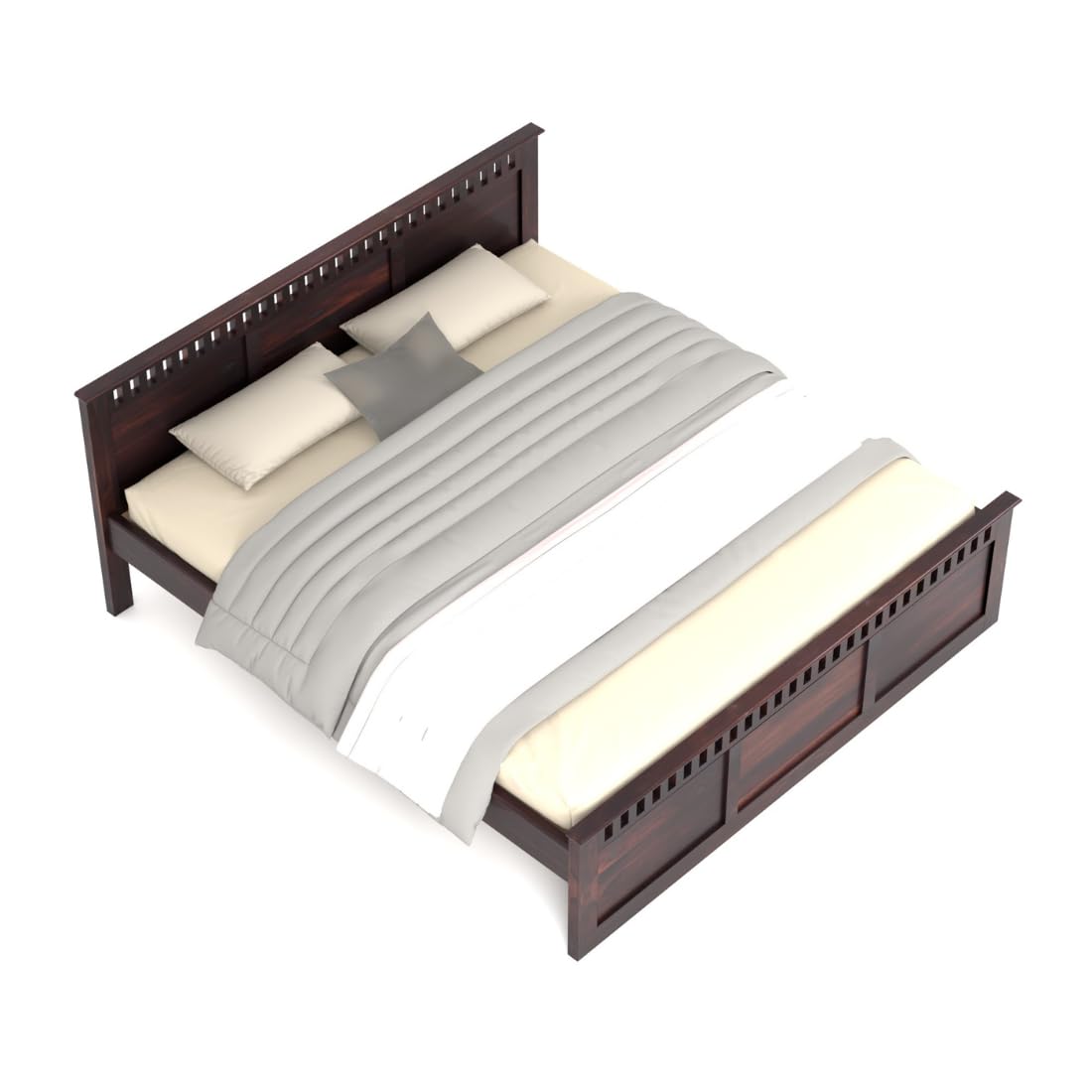 Sheesham Wood King Size Bed, Walnut Finish, King Size