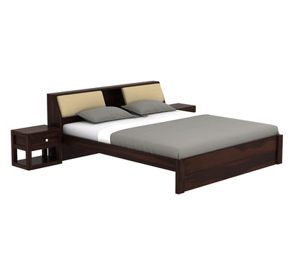 Rukmaajeee Solid Sheesham Wood Wooden Queen Size Bed Without Storage