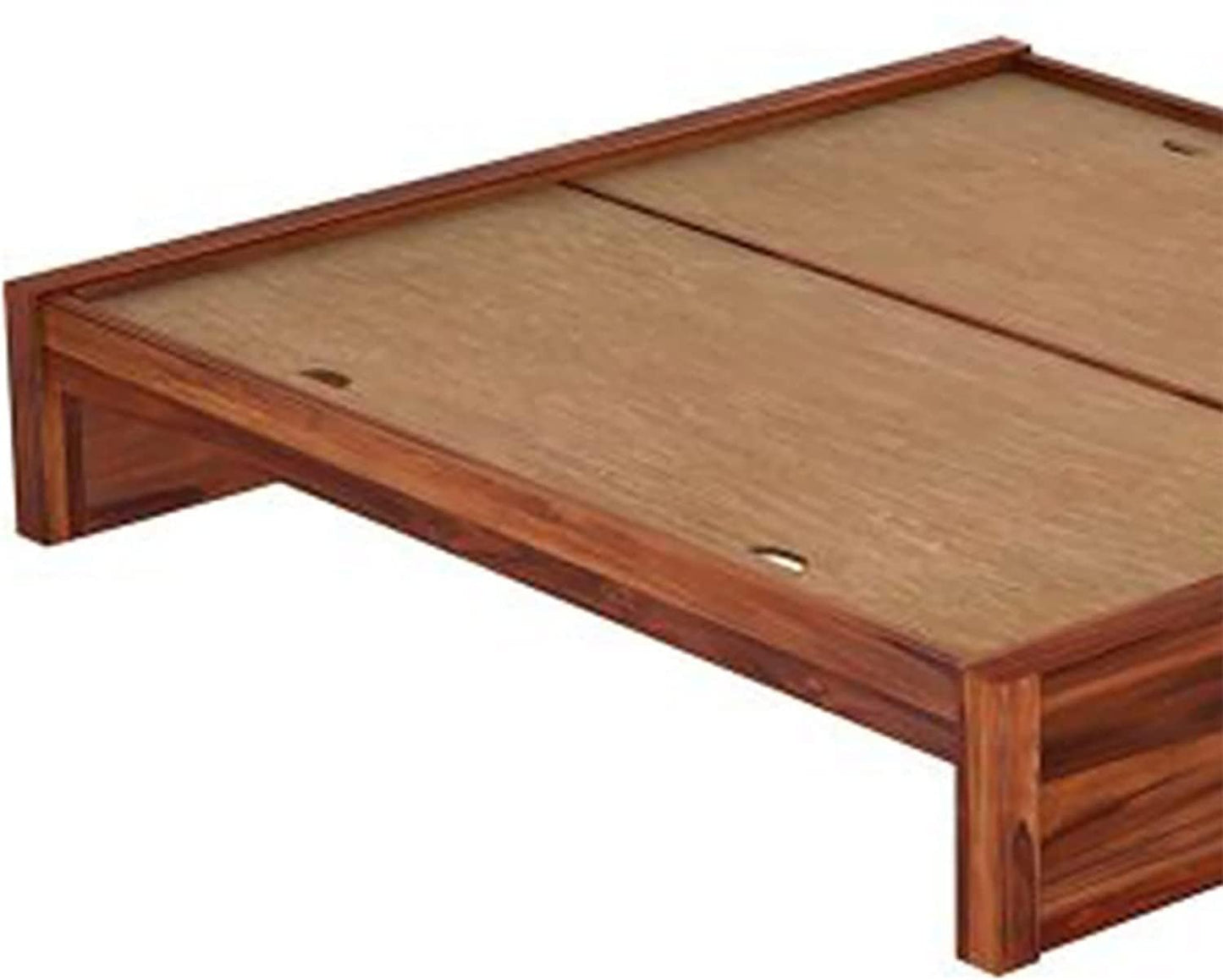 Rukmaajee Wooden Bed Without Storage Double Bed Wooden King cot