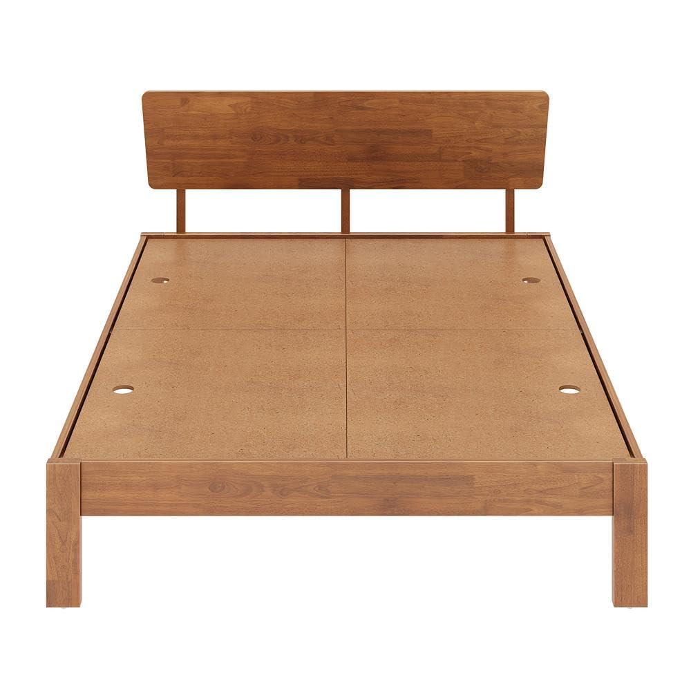 Rukmaajee Bed | Queen (78 X 60) Solid Wood Bed Without Storage, 3 Year