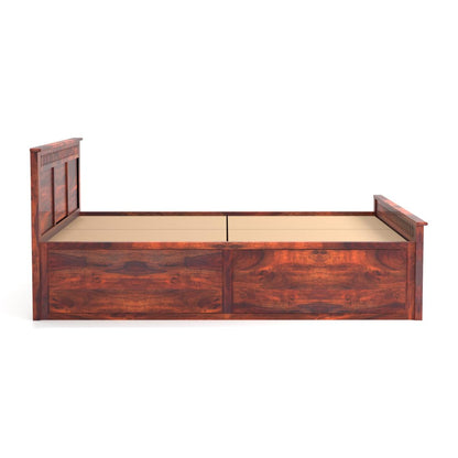 Rukmaajee King Size Bed with Solid Sheesham Wood Frame, Walnut Brown