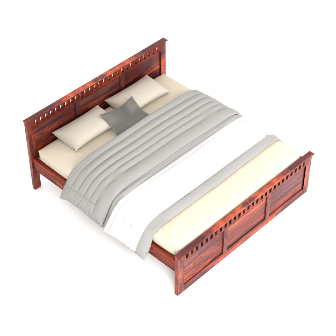 Sheesham Wood King Size Bed, Walnut Finish, King Size