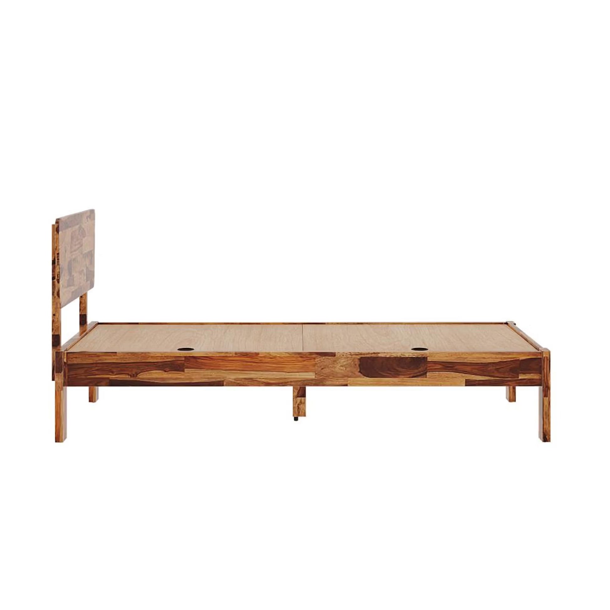 Rukmaajee Solid Sheesham Wood Single Bed for Your Home Designer Single