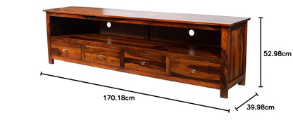Rukmaajee Furniture Sheesham Wood Multipurpose Entertainment TV Unit
