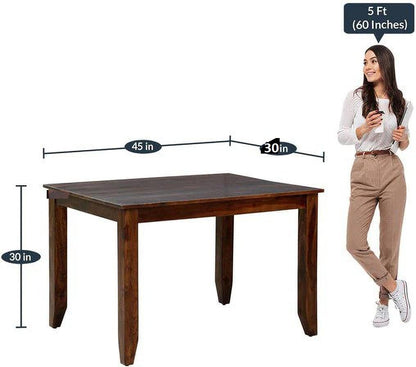 Rukmaajeee Sheesham Wood 4-Seater Dining Table | Solid Wood Dining