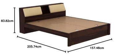 Rukmaajee Sheesham Wood Queen Size Double Bed Without Storage Wooden