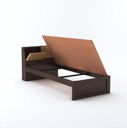 Rukmaajee Solid Sheesham Wood Single Bed Without Storage Wooden Single