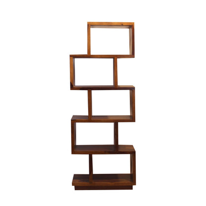 Rukmaajee Furniture Zikato Bookshelf in Natural Solid Wood with Honey
