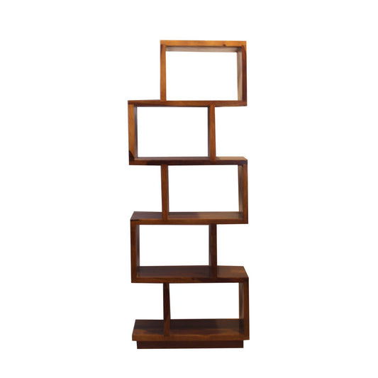 Rukmaajee Furniture Zikato Bookshelf in Natural Solid Wood with Honey