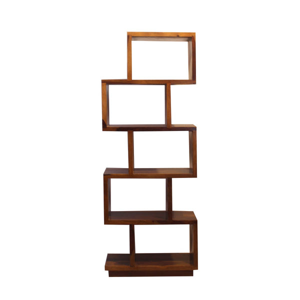 Rukmaajee Furniture Zikato Bookshelf in Natural Solid Wood with Honey