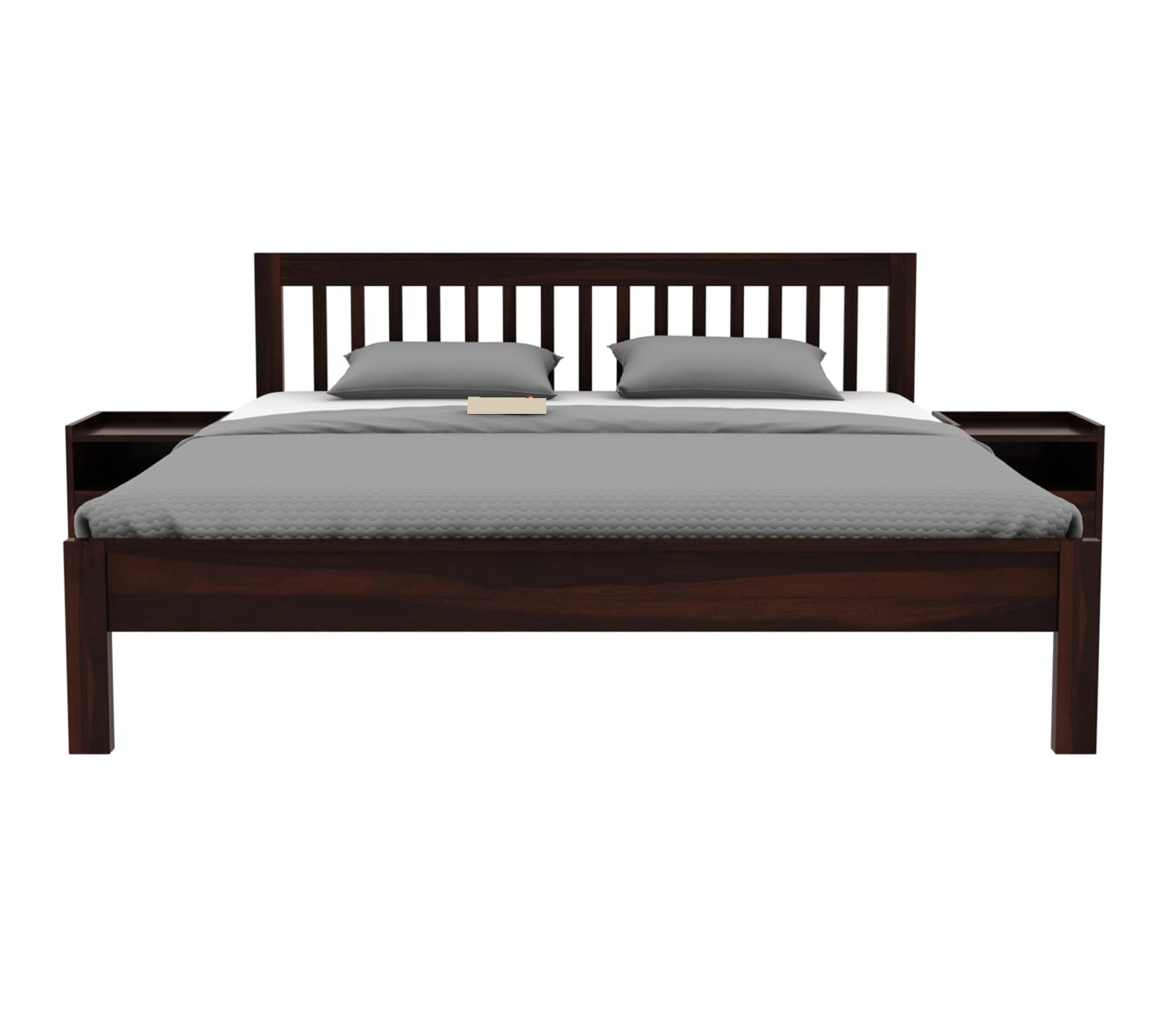 Rukmaajeee Sheesham Wood King Size Bed Without Storage | Wooden Double