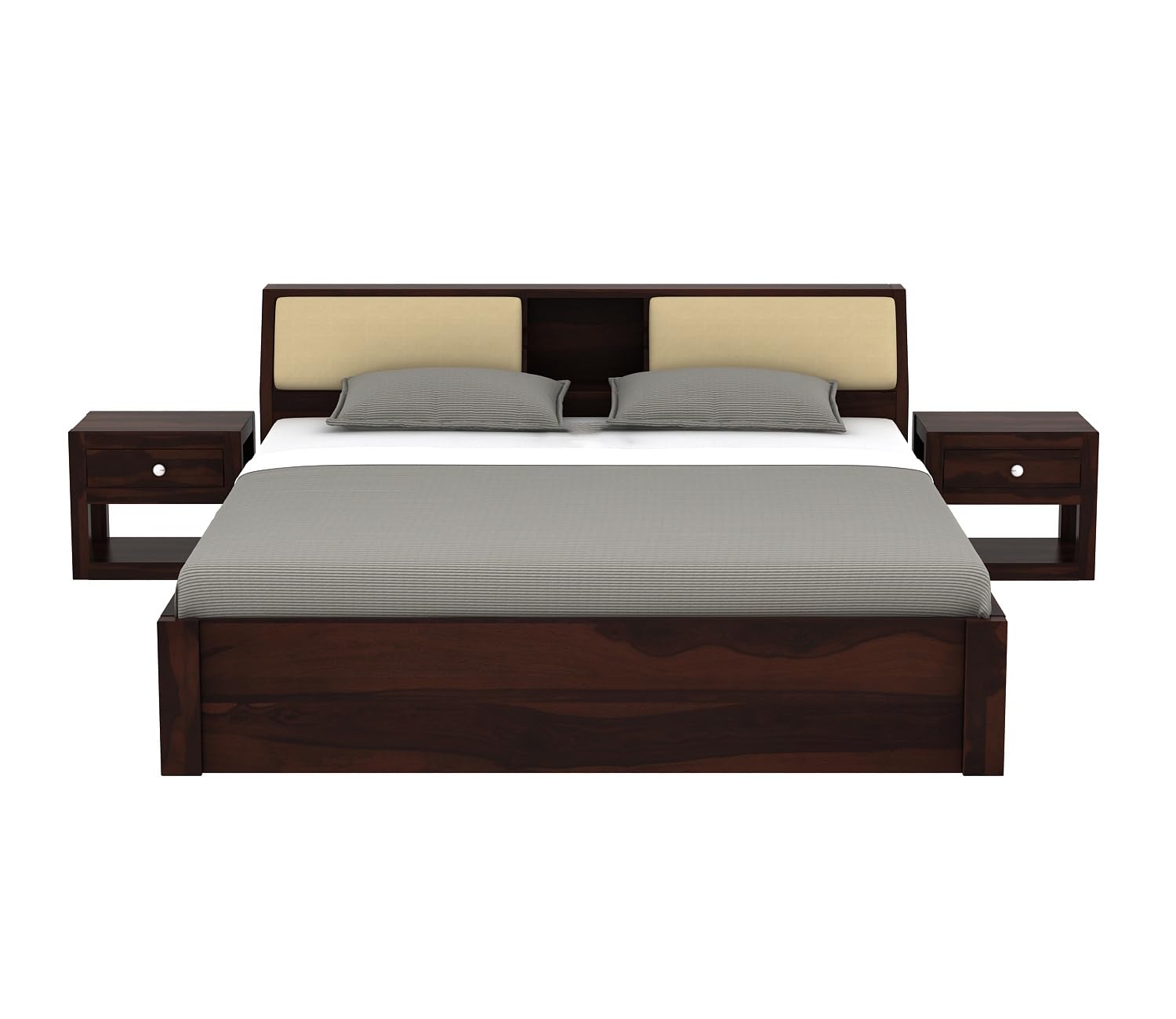 Rukmaajeee Solid Sheesham Wood Bedroom Furniture Niwar Design Double