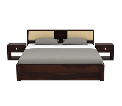 Rukmaajeee Solid Sheesham Wood Wooden Queen Size Bed Without Storage