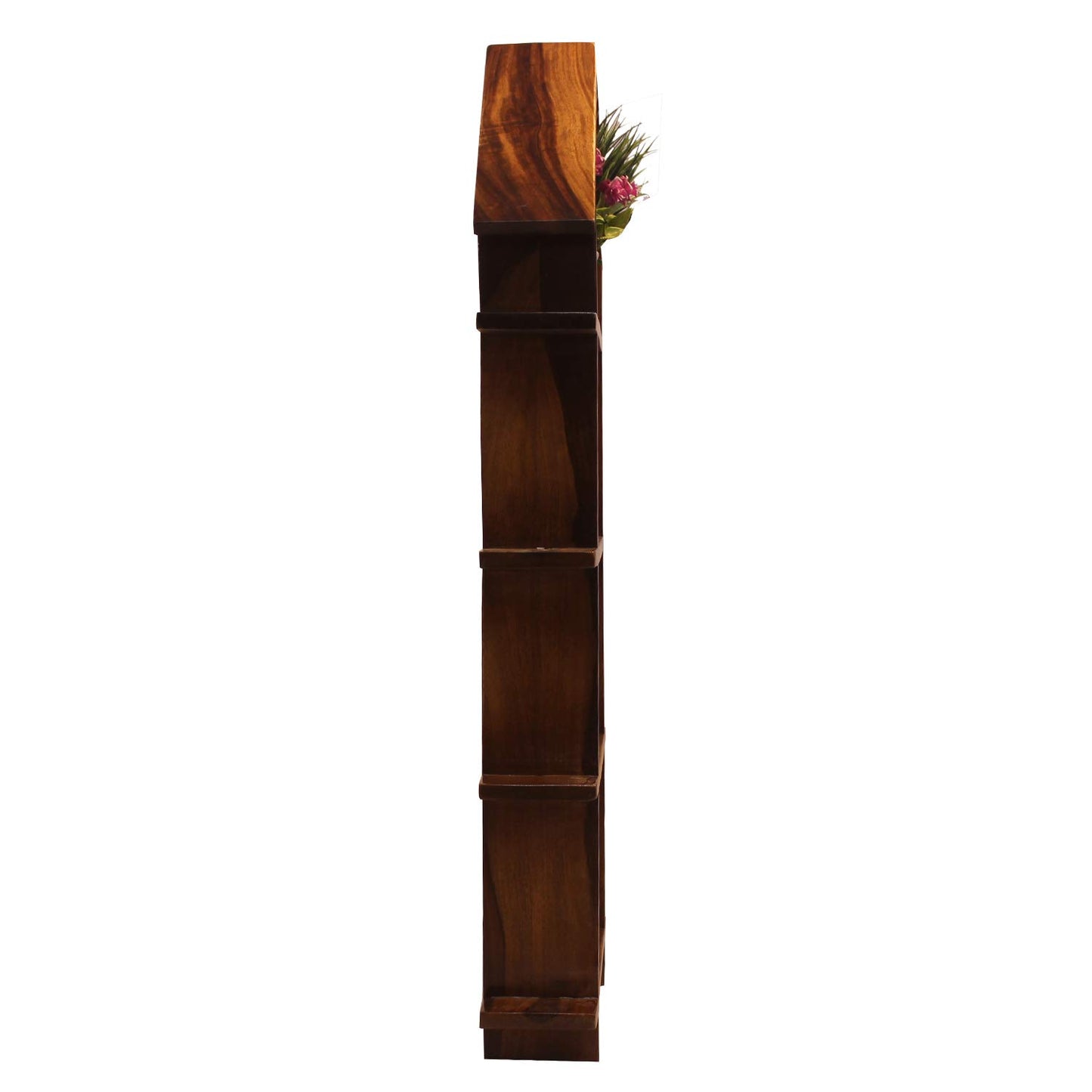 Rukmaajee Furniture Simpla Long Wall Shelf in Natural Solid Wood with