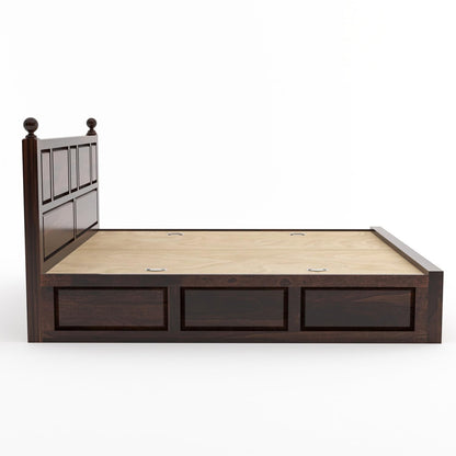 Rukmaajee Solid Sheesham Wood King Size Bed with Box Storage for Home