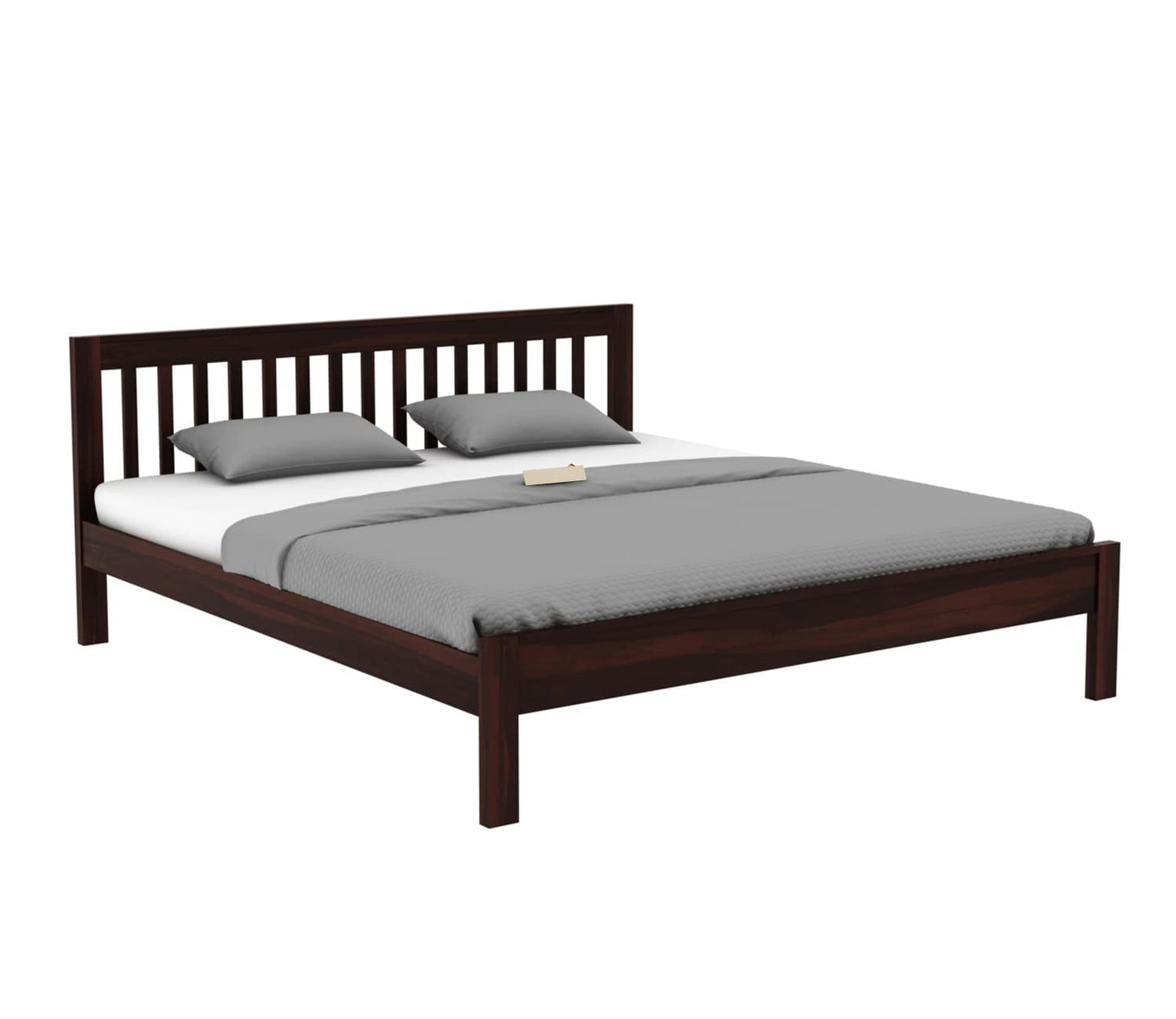 Rukmaajeee Sheesham Wood King Size Bed Without Storage | Wooden Double