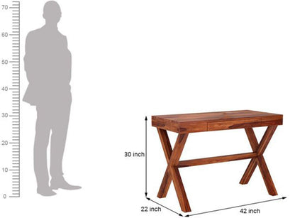 Rukmaajeee Solid Sheesham Wood Study Table | Wooden Laptop Desk &