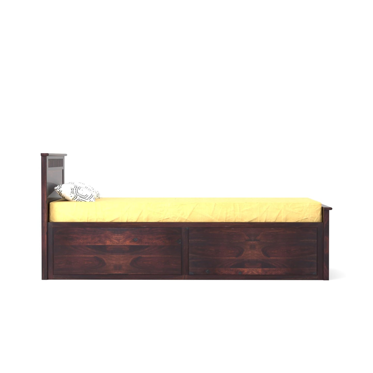 Rukmaajee Solid Sheesham Wood Box Storage Bed for Your Home Classic