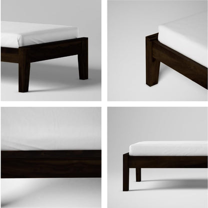 Rukmaajeee Sheesham Wood Fieri Single Bed Without Storage | Solid Wood