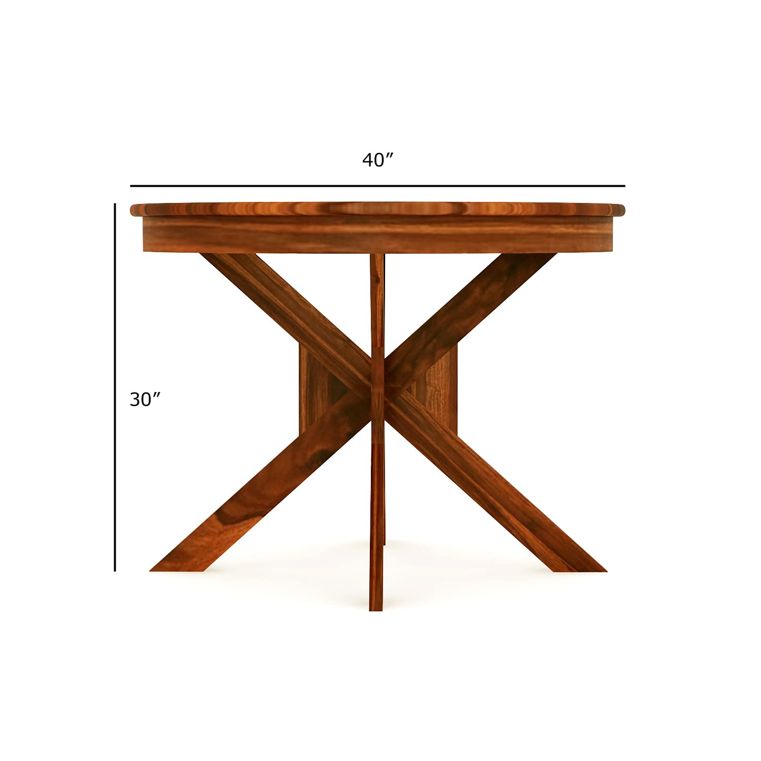 Rukmaajeee Solid Sheesham Wood Round Dining Table | 4 Seater Dining