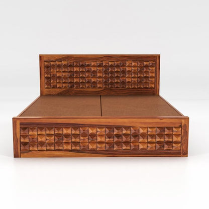Rukmaajee Solid Sheesham Wood King Size Bed Without Storage|Wooden