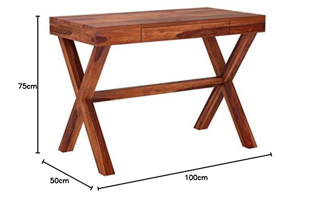 Rukmaajeee Solid Sheesham Wood Study Table | Wooden Laptop Desk &