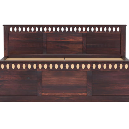 Rukmaajee King Size Bed with Sheesham Wood Frame, Walnut Brown Finish,