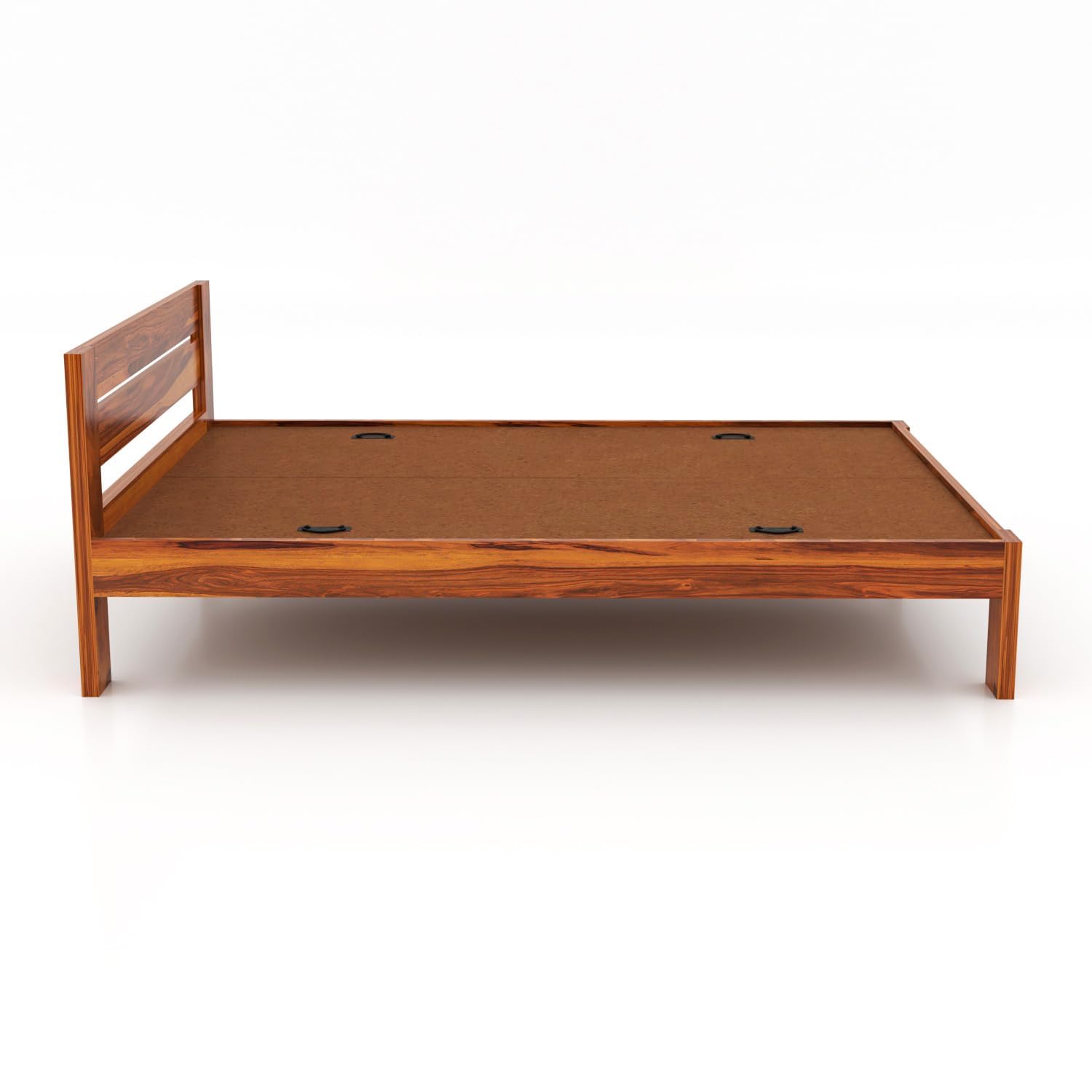 Rukmaajee Solid Sheesham Wood Wooden Queen Size Bed Without Storage
