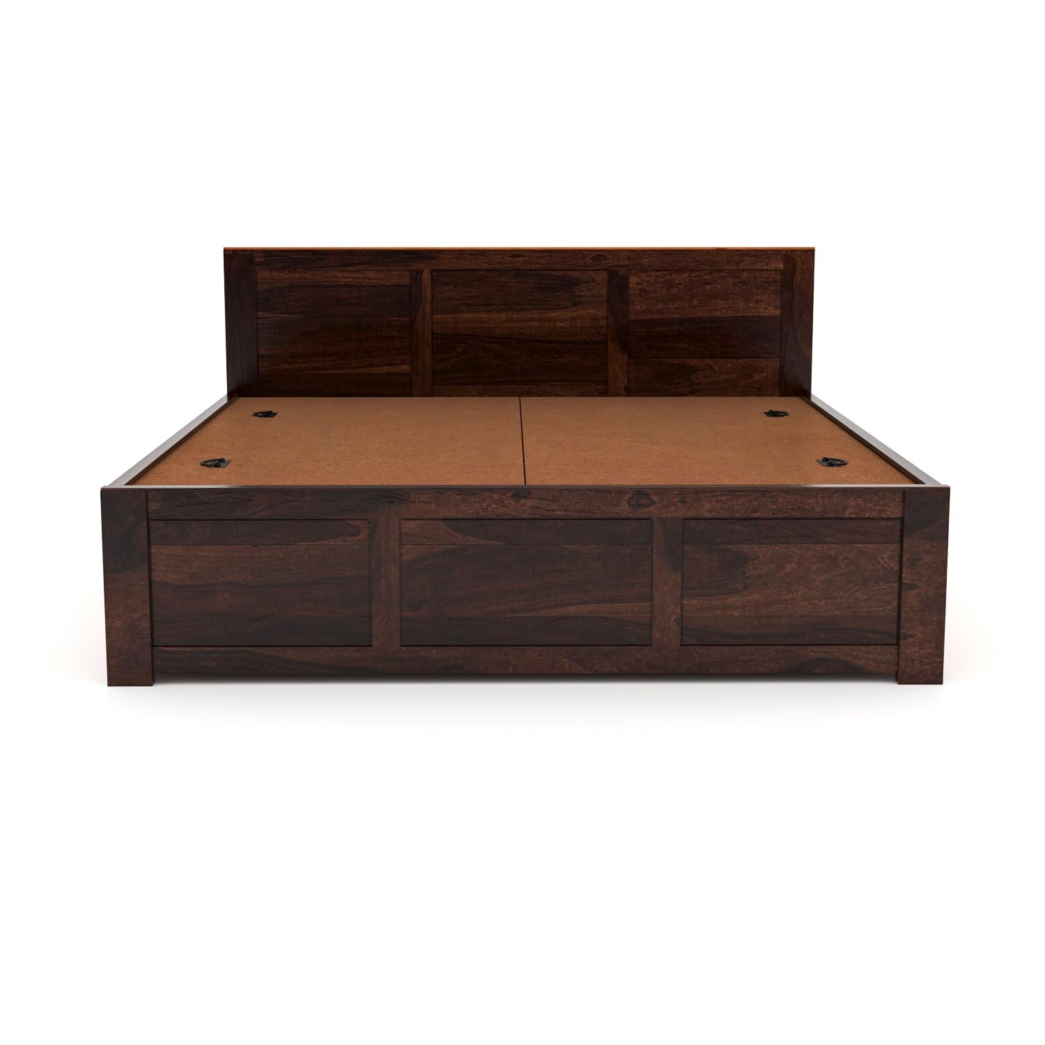 Rukmaajee Solid Sheesham Wood Queen Size Bed with Box Storage for