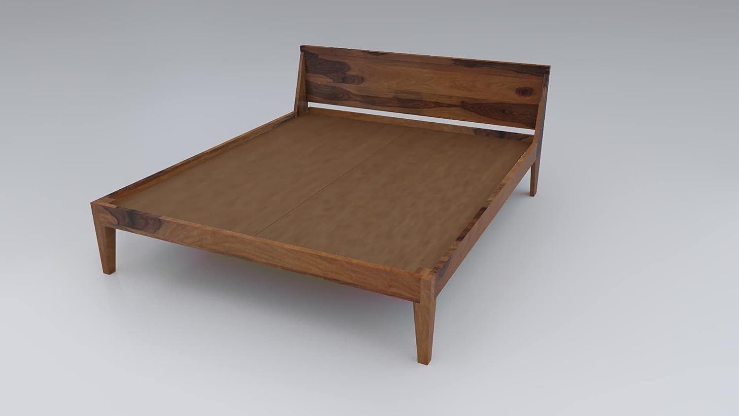 Rukmaajee Solid Wood Queen Size Bed for Bedroom | Wooden Bed Without