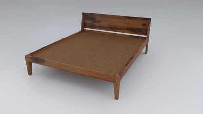 Rukmaajee Solid Wood Queen Size Bed for Bedroom | Wooden Bed Without