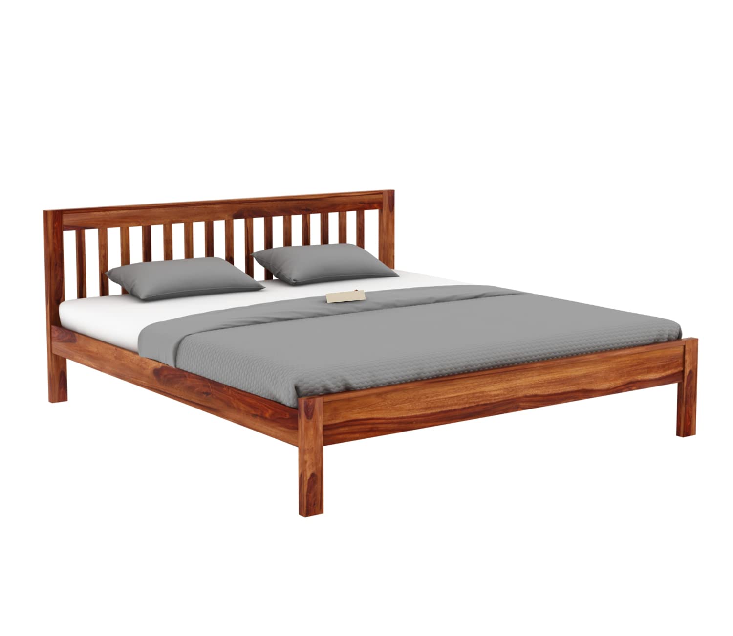 Rukmaajeee Sheesham Wood King Size Bed Without Storage | Wooden Double