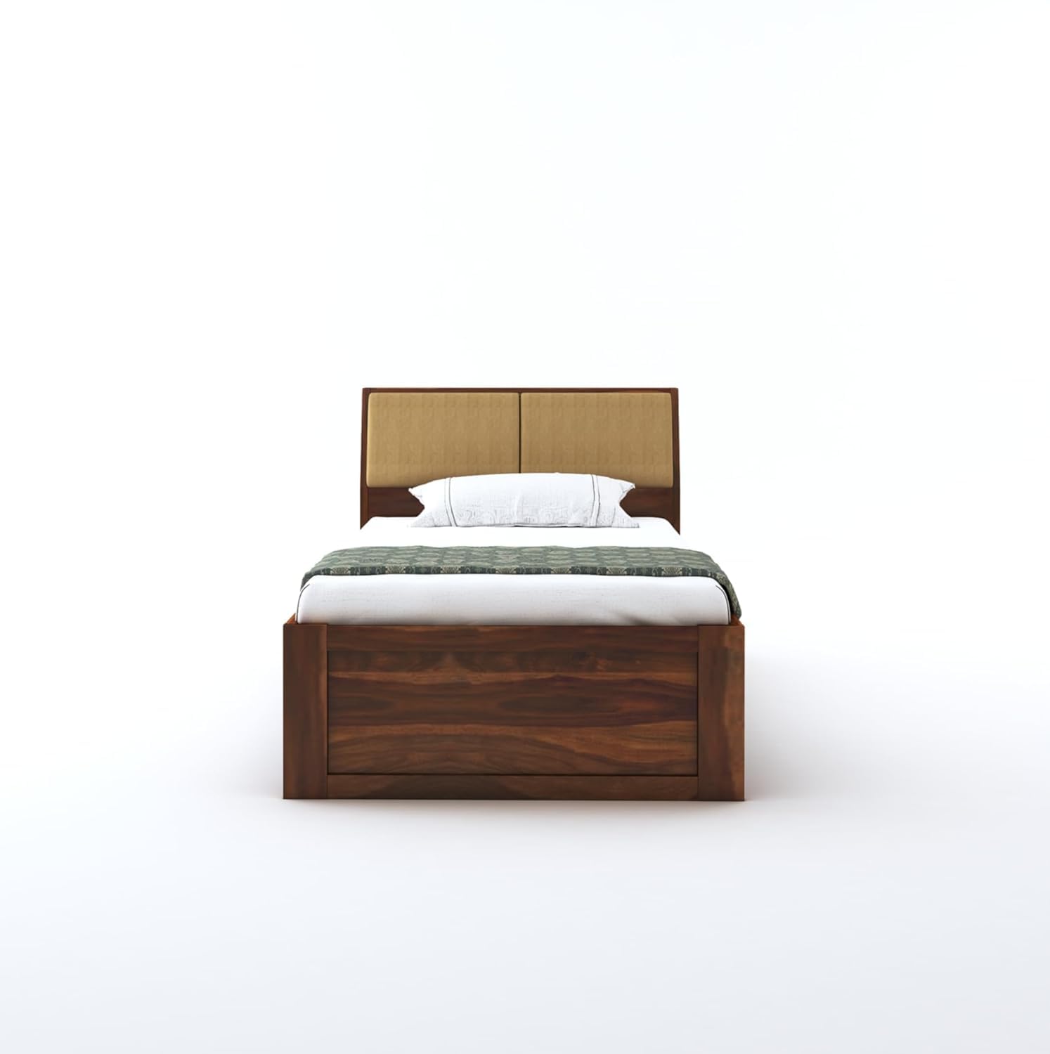 Rukmaajee Solid Sheesham Wood Single Bed Without Storage Wooden Single