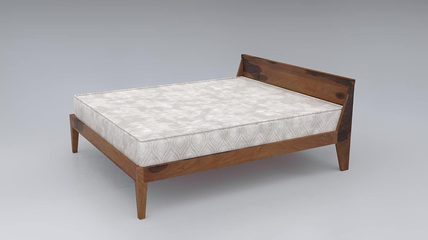 Rukmaajee Solid Wood Queen Size Bed for Bedroom | Wooden Bed Without