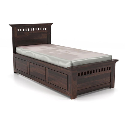 Rukmaajeee Solid Sheesham Wood Single Bed with Box Storage | Wooden