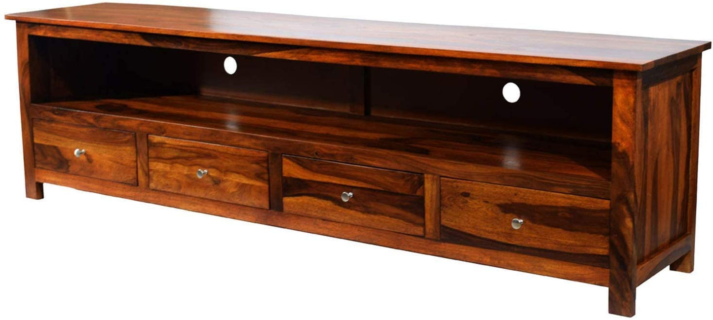 Rukmaajee Furniture Sheesham Wood Multipurpose Entertainment TV Unit