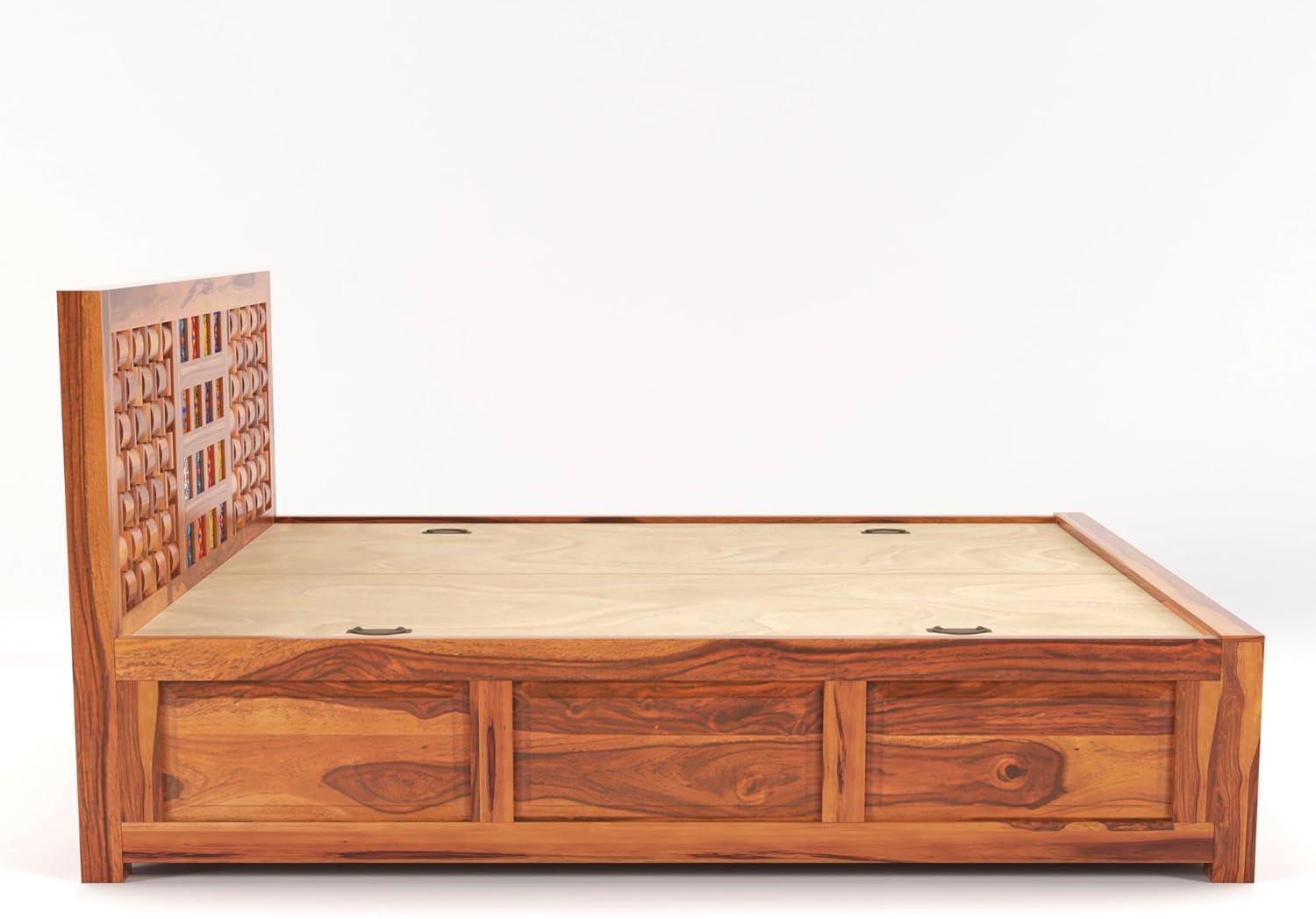 Rukmaajee Solid Sheesham Wood King Size for Bedroom, Hotel| Double Bed