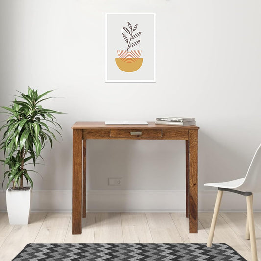Rukmaajee Solid Sheesham Wood Study Table | Wooden Laptop Desk &
