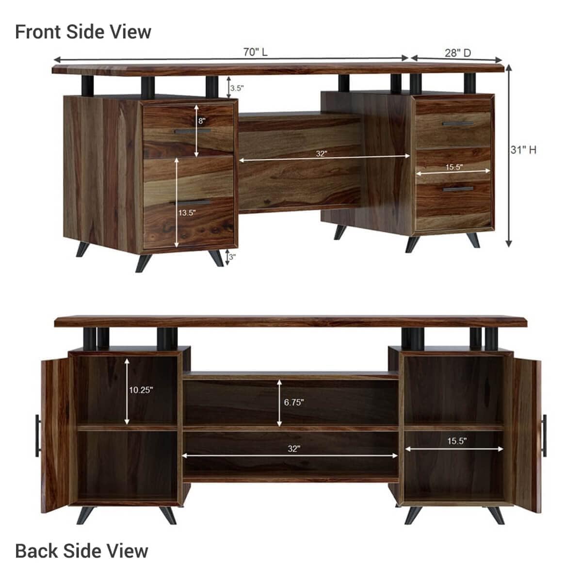 Rukmaajeee Solid Sheesham Wood Study Table | Laptop, Computer &